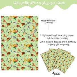 Omto 4 Pcs Lion Kings Wrapping Paper for Baby Shower Kids Birthday Lion Kings Party Decorations Wedding DIY Crafts Gift Packing, 20 x 30 Inch (Lion Kings)