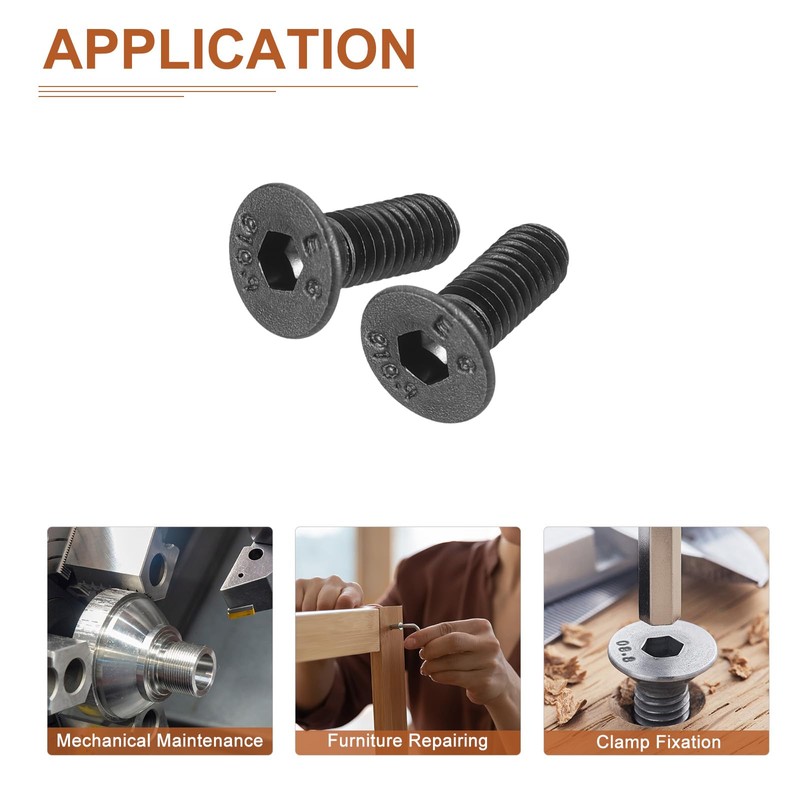 DTGN M3-0.5x8mm Flat Head Socket Cap Screws, 100 Pack Hex