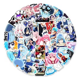 Norinoya 50PCS Anime That Time I Got Reincarnated as a Slime Stickers for Water Bottle Laptop Notebook Room Graffiti,Stickers for Child Girls Boys Birthday Party Favor Supply (Slime)