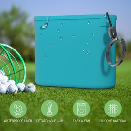 Golf Club & Ball Cleaner Bag - Detachable Clip, Silicone Golf Club Cleaner Cleans Grooves - Golf Ball Washer Easy to Clean - Golf Club Bag Accessories