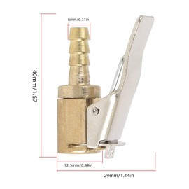 Tire Chuck with Clip Adapter,2PCS Car Air Pump Thread Nozzle Adapter,Air Pump Clip Clamp Connector Adapter,Heavy Duty Closed Flow Chuck,Brass Locking Tire Inflator Air Chuck Adapter,Car Tire Chuck