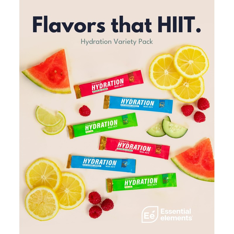 Essential Elements Hydration Packets - Electrolytes Powder Packets Sugar Free