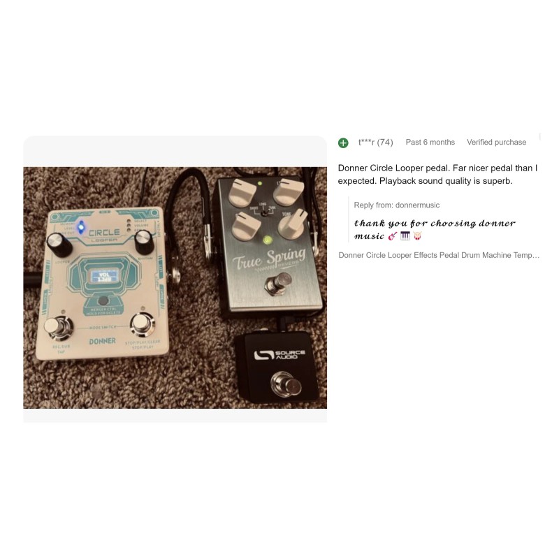 Donner Circle Looper Effects Pedal Drum Machine Tempo 40 Slot