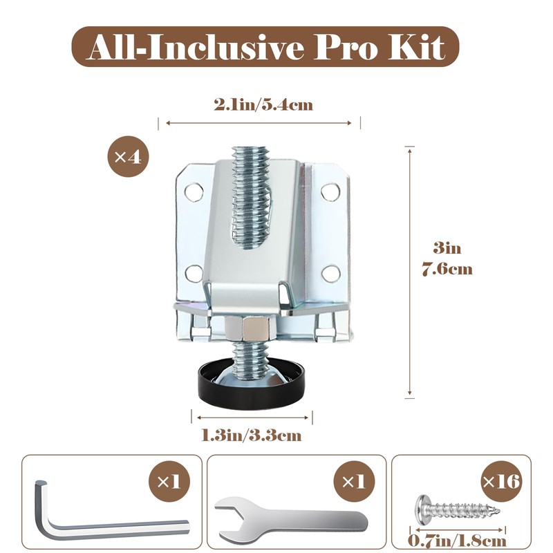 Celuisiva Heavy Duty Leveling Feet, 4 Pack Adjustable Furniture Levelers