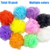 10 Pcs Bath Loofah Shower,Small Mesh Sponge Pouf Colorful Exfoliating