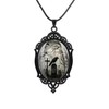 Lolieden Raven Cross Glass Pendant Necklace with 2 chains (Black)