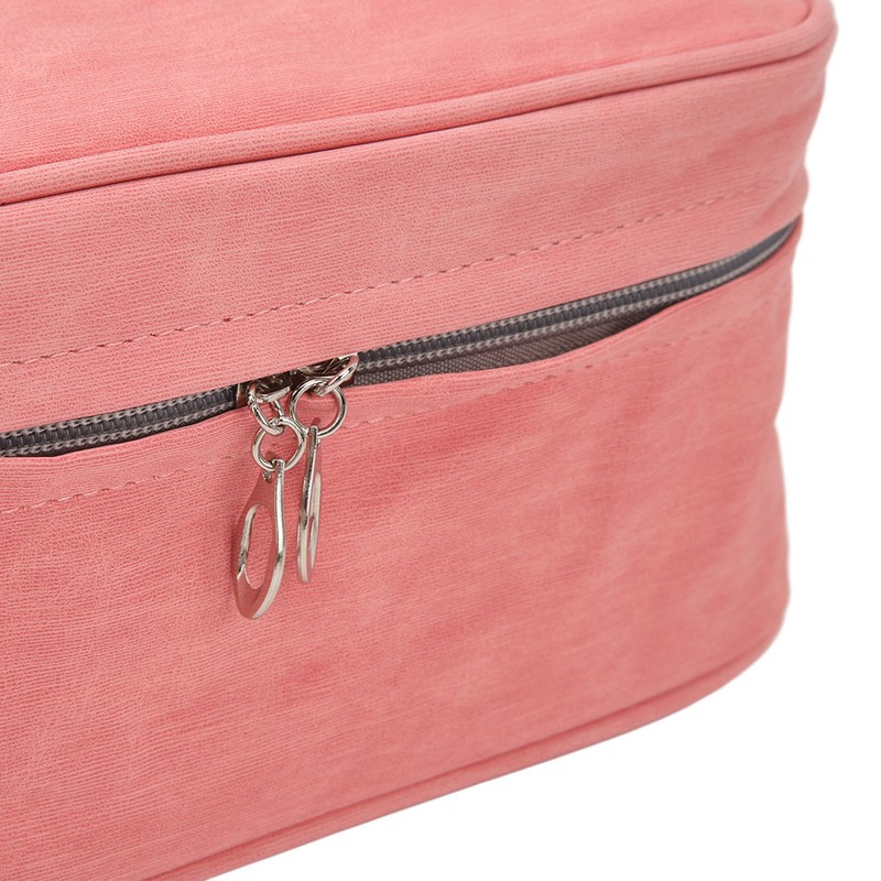 PU Leather Portable Makeup Bag Travel Handheld Detachable Waterproof Toiletry