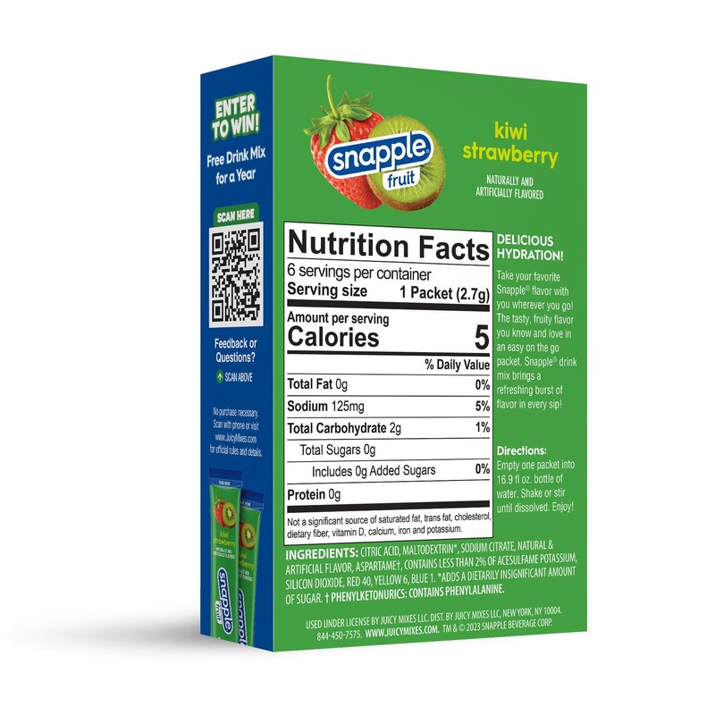 Snapple Kiwi Strawberry Powder Drink Mix - 12 Boxes of