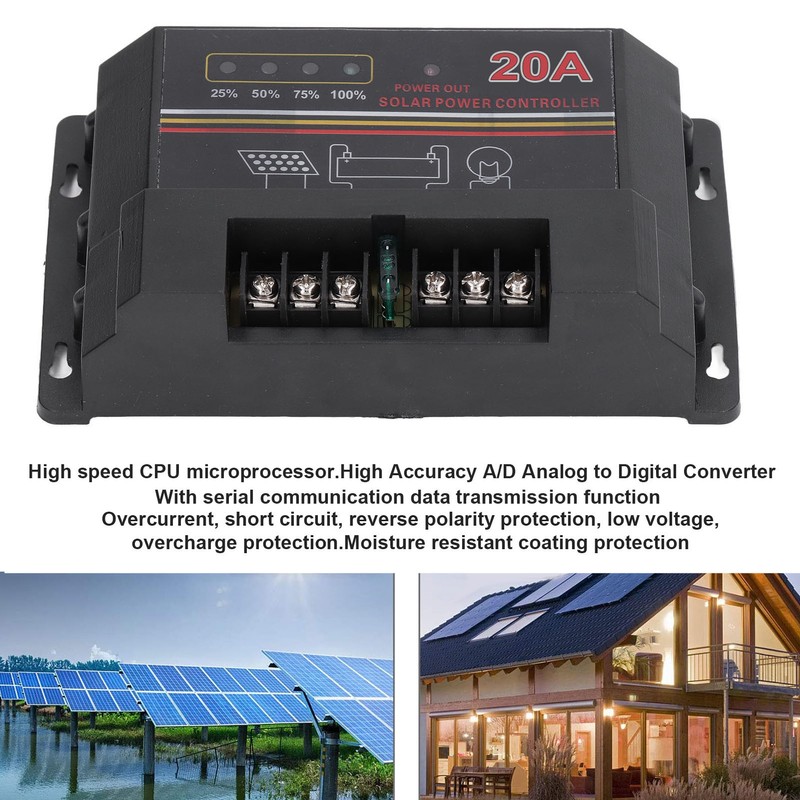 Solar Charge Discharge Controller High Speed CPU Microprocessor Multiple Protections