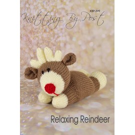 Knitting Pattern Relaxing Reindeer from Knitting by Post - Relax with This Fun Christmas Favourite in Brown, Cream and Red