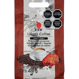 DXN Lingzhi Coffee 3 en 1 | Café con Crema Instantaneo Soluble Potenciado con Ganoderma Lucidum Reishi | Cafe con Hongos Adaptogenos | Delicioso y Cremoso Instant Mushroom Coffee | 20 Sobres