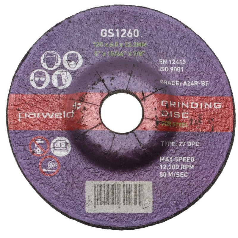 (Pack of 5) Parweld 125mm Grinding Discs for Steel (125