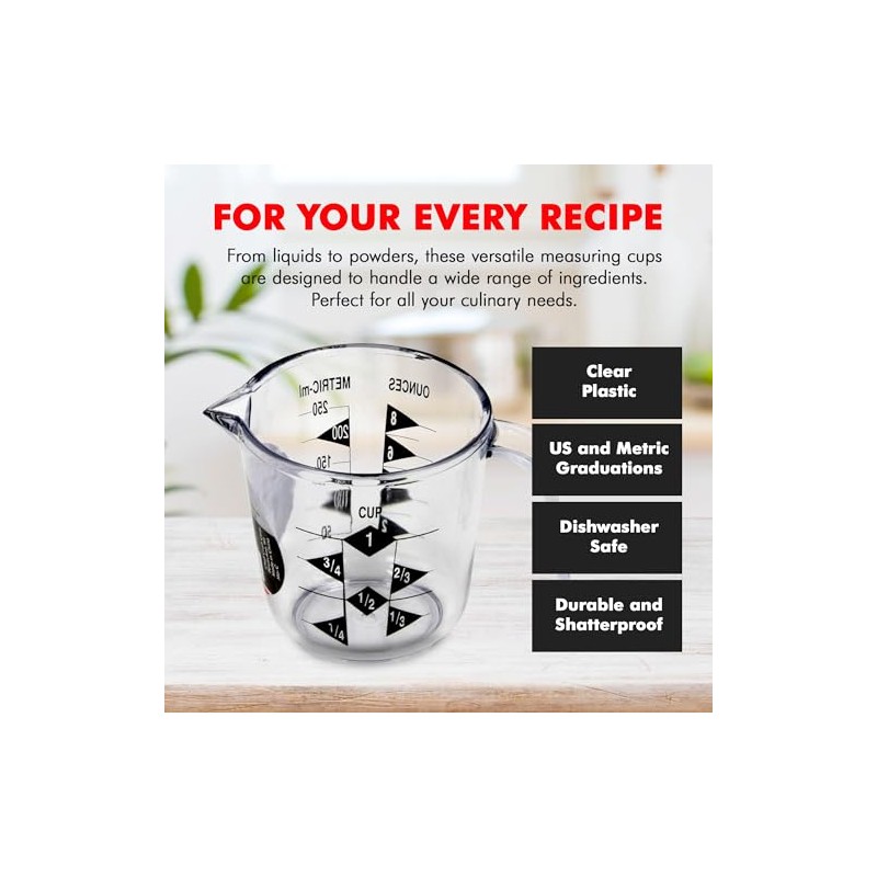 Chef Craft Select - Taza medidora de plástico, capacidad de