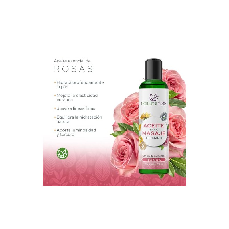 Naturalness Aceite para Masaje Corporal Hidratante con Manzanilla, Hamamelis y