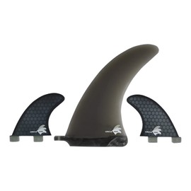 Fibreglass 6inch Centre Fin + 2 Honeycomb side fins (FCS compatible), Grey