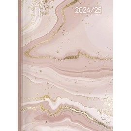 Alpha Edition - Campustimer Marble 2024/2025 Semester Planner, 10 x 15 cm, Calendar with 192 Pages, Note Area, Address Section, August to July of the Following Year and International Calendar