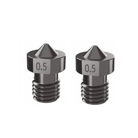 SIUTEC® Premium V5 / V6 Hardened Steel/Hardened Steel, Nozzle/Nozzle, 0.5 mm, Pack of 2, Compatible with i3, i3 Mega S, Chiron, 4MAX, Vyper, Kobra, Kobra Max, E3D V5 / V6 Hotend - for 1.75 mm Filament