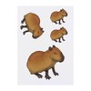 4 x 'Sleepy Capybara' Temporary Tattoos - Water Resistant, Skin-Safe,