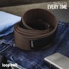Loopbelt Brown No-Scratch Web Belt with Rubber Coated Tips and