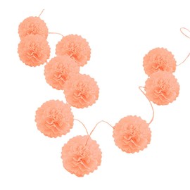 Pack of 10 Tissue Paper Flower Ball Pom pom Party Decoration Indoor Outdoor 6" 8" 10" 12" 14" (Peach, 12")