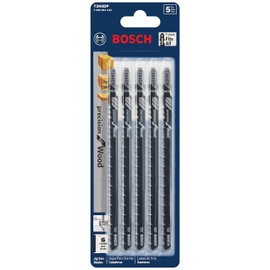 Bosch T344DP 5-Piece 6 In. 6 TPI Precision for Wood T-Shank Jig Saw Blades