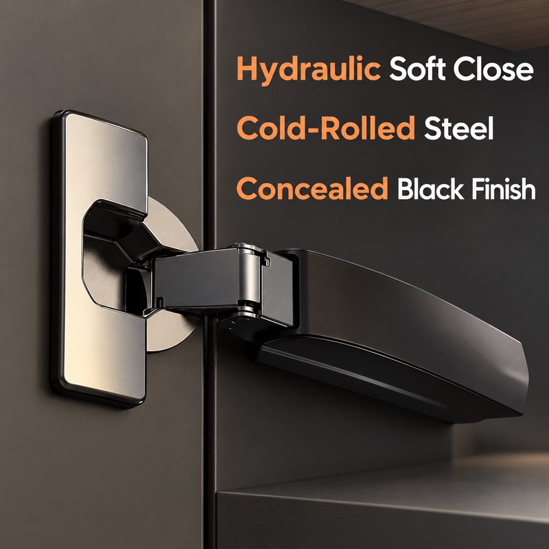 35mm Soft-Close Cabinet Hinges for Kitchen & Furniture – Black