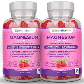 Gomitas de magnesio 2 paquetes de 100 mg por porción - Mezcla de citrato de magnesio y glicinato de magnesio - Favorece una digestión saludable -...  