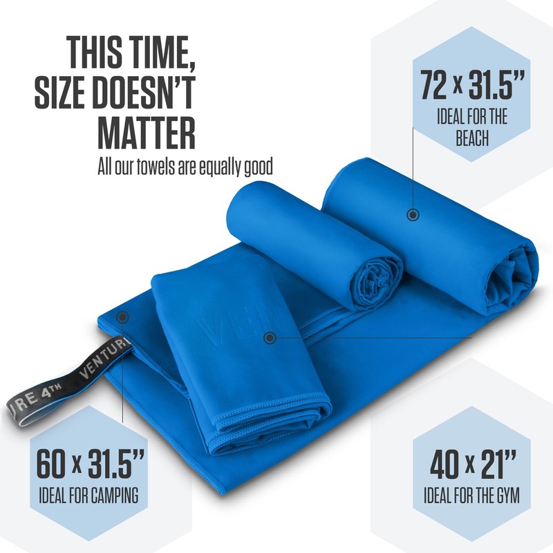 VENTURE 4TH Quick Dry Towel. Microfiber Travel Towel Ideal for