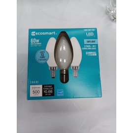 EcoSmart 60-Watt Equivalent B11 Dimmable Frosted Glass LED Bulb Daylight - 3PK