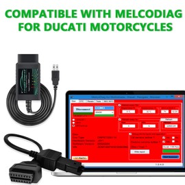 OBD2 Adapter USB ELM327 Scanner with FT232RL 18F25K80 V1.4 Original Chip,Fit for Ducati Motorcycle OBDII Diagnostic Scan Tool for Ford Mazda Toyota Fiat,Work with Windows 7/8/10/XP System