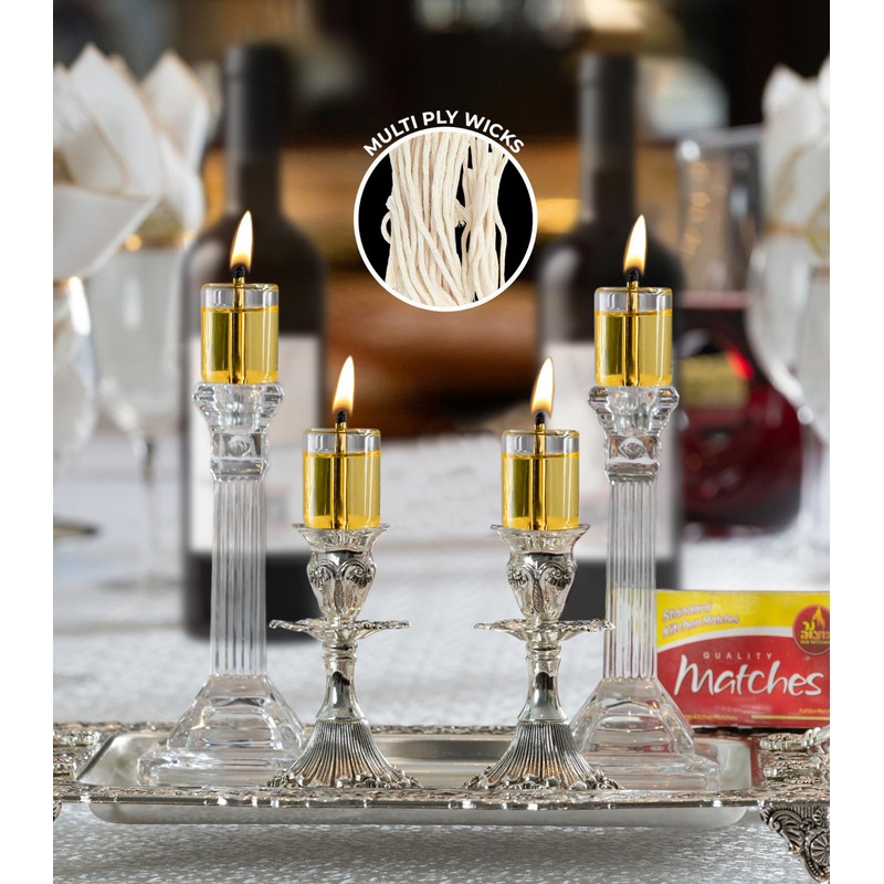 Ner Mitzvah Natural Cotton Smokeless Wicks – 50 Count (Approx.)