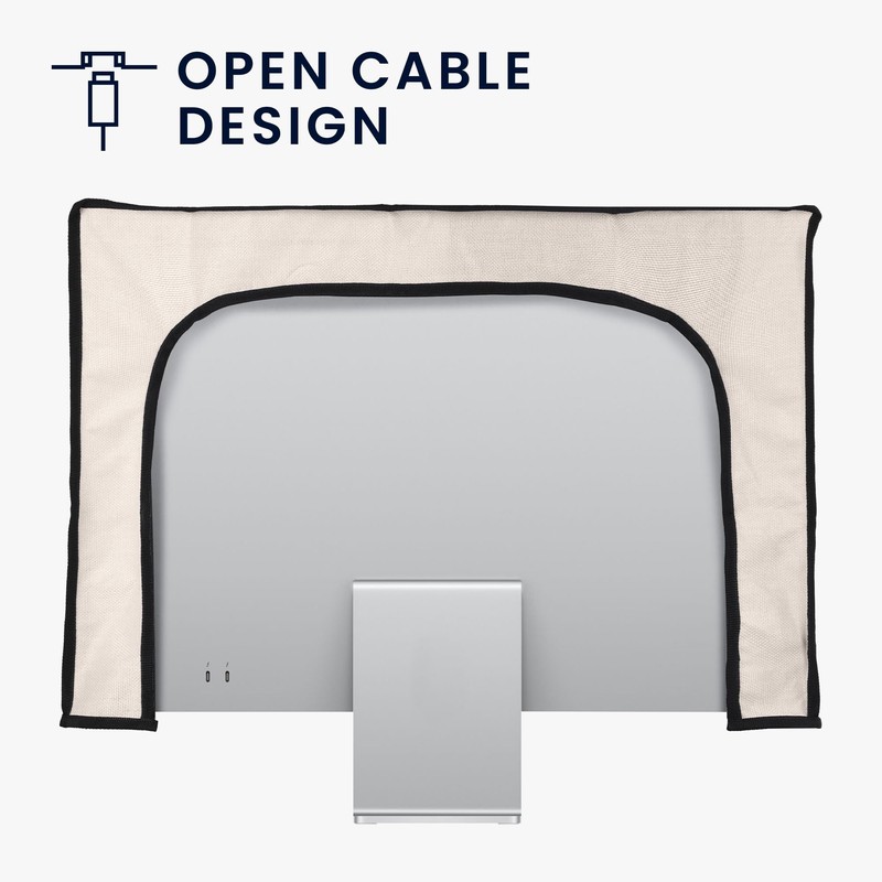 kwmobile Dust Cover for 24-26" Monitor - Linen Monitor Protector