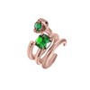 Leaocean SERPENT RING WITH GREEN STONES Crystal Snake Ring, Gold
