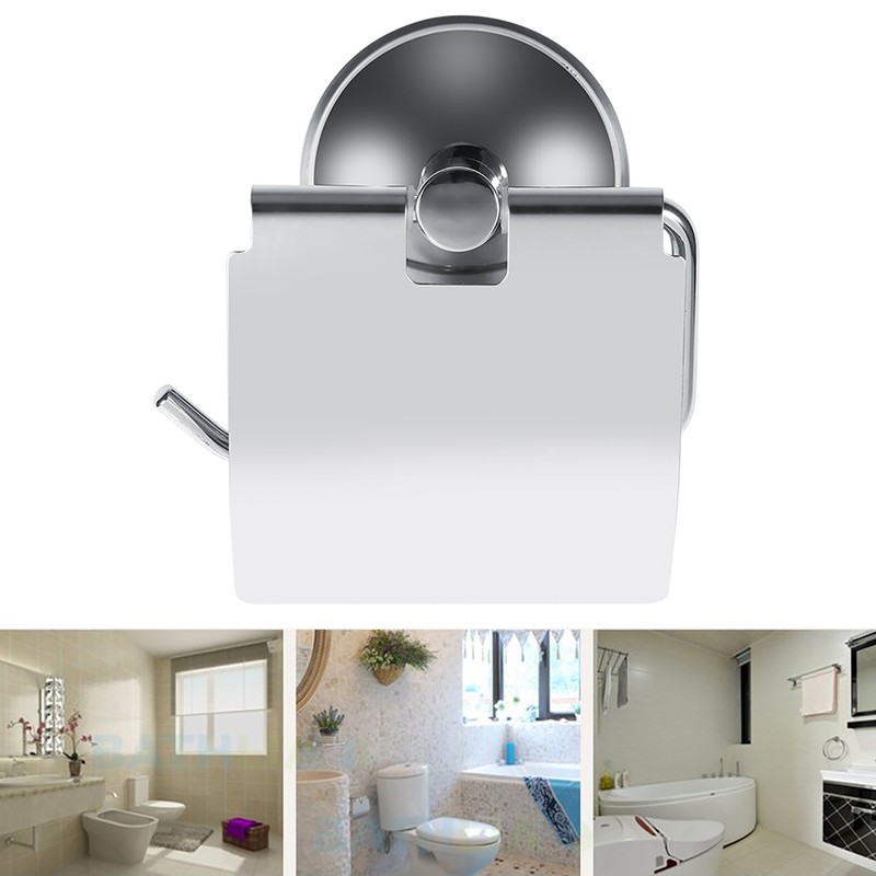 1Pc Stainless Steel Bathroom Toilet Wall Mounted Suction Paper Roll