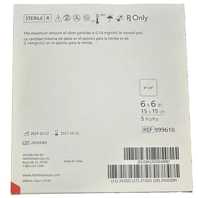 HARTMANN-CONCO Sorbalgon Ag Dressing 6" x 6" BX of 5
