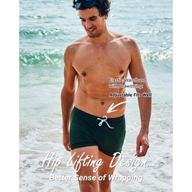 Arcweg Swimming Trunks Mens Swim Trunks with Drawstring Men's Swimwear Quick Dry Swimming Briefs for Men Board Shorts for Beach Swimming Army Green S