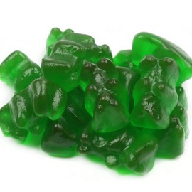 SweetGlob Yummy Fun Gummy Bears (Green Apple, 1 Pound)