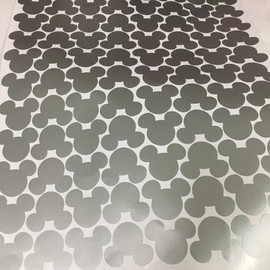 176pcs Cartoon Mickey Mouse Head Art Wall Decals for Kids Room Boy Bedroom Vinyl Wall Decor Nursery Kids Wall Stickers (Grey)