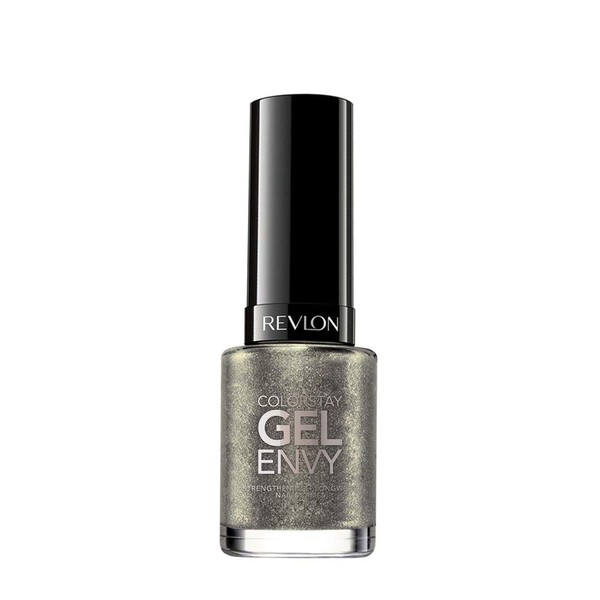 Revlon ColorStay Gel Envy Longwear Nail Polish, with Built-in Base Coat & Glossy Shine Finish, in Black/Grey, 515 Smoke and Mirrors, 0.4 oz