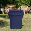 LA Linen Stretch Spandex Trash Can Cover 32-Gallon Round, Navy