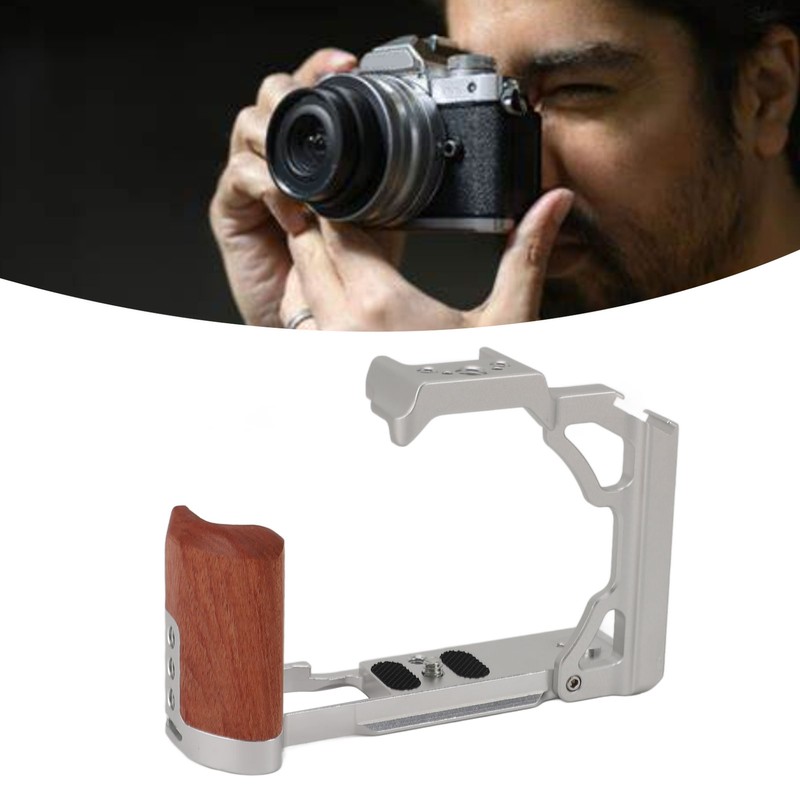 Camera Cage with Wood Handle Anodized Anti Slip Easy To