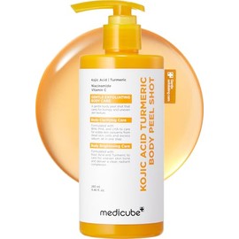 medicube Body Peel Shot with Kojic Acid and Turmeric | Gentle Body Brightening & Exfoliating Serum with BHA, LHA & PHA for Dead Skin Cells, Uneven Loo