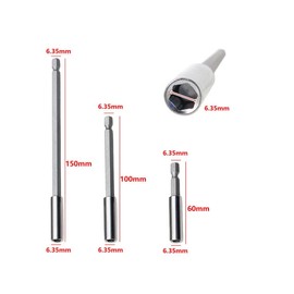 3pcs Electrical Drill Screwdriver Extension Bar Magnetic Bit Holder 1/4" Shank Tool for Electric Screwdrivers Drills and Bits
