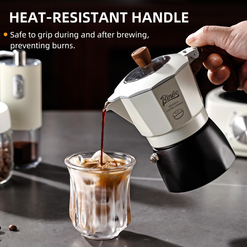 Bincoo Espresso Maker Stovetop - 2 Cup/120ML Small Stove Top