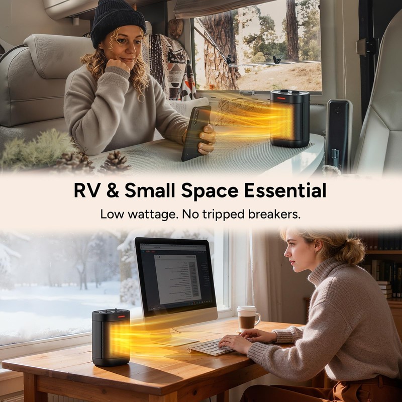 Pereysi Ceramic Personal Space Heater for Office Desk & RV,