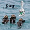 PROESS 925 Sterling Silver Otter Charm May Birthstone Otter Charm