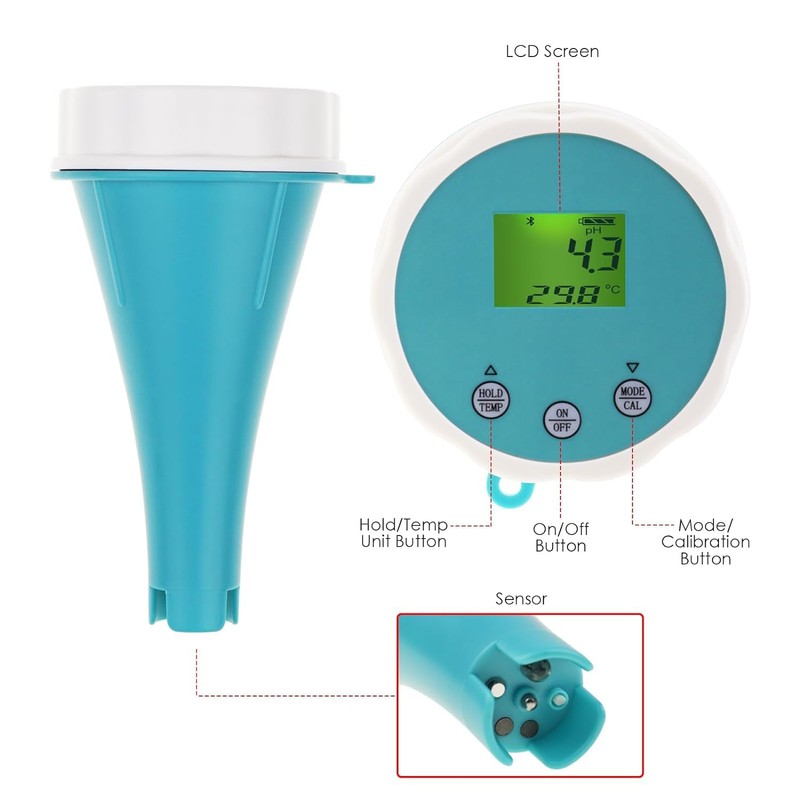 6-in-1 Wireless Water Quality Tester Bluetooth Floating Water Quality Monitor