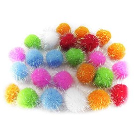 ALL in ONE Assorted Color Glitter Sparkle Pom Poms for Craft DIY (15MM)