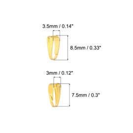 PATIKIL 8.5x3.5mm Snap Bail Hook Pinch, 100Pcs Alloy Pendant Charm Clasp Connectors Bail for Necklace Jewelry Making Bracelet Dangle DIY Crafts, Gold Tone