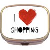 I Love Shopping Brass Rectangle Pill Box